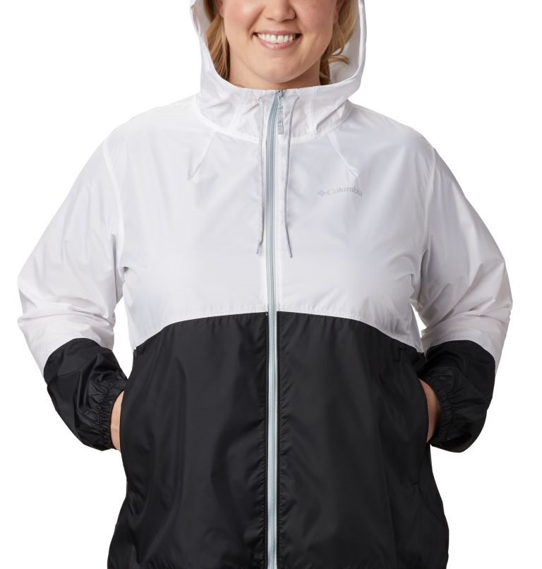 Jacheta Columbia Flash Forward Windbreaker Dama Albi Negrii | Plus Size NS10QMZ7A